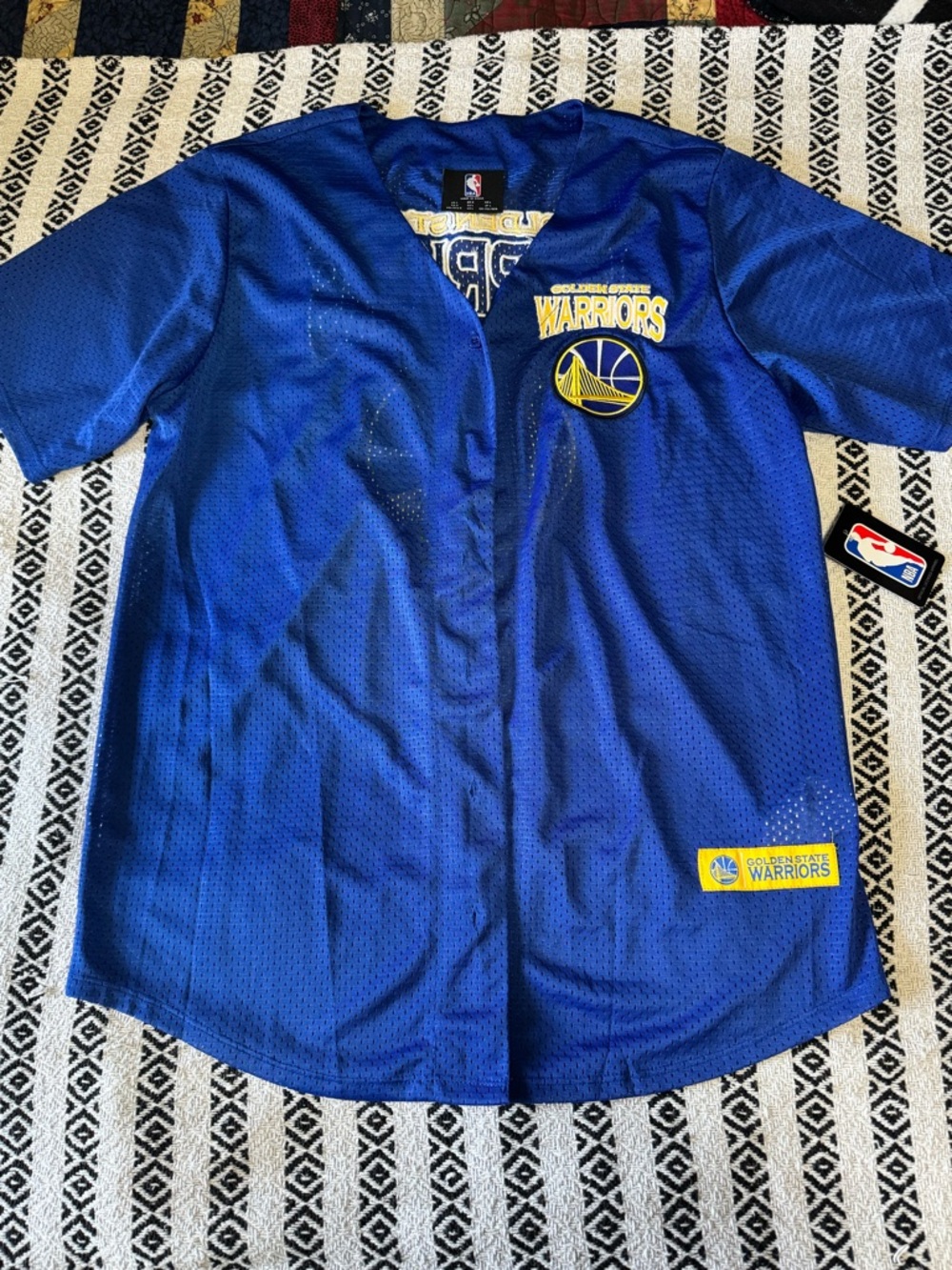 NBA Golden State Warriors Royal Blue and Yellow Jersey